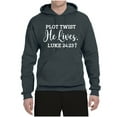thumbnail image 2 of Wild Bobby Plot Twist He Lives Luke 24:23 Inspirational/Christian Unisex Graphic Hoodie Sweatshirt, Charcoal, XX-Large, 2 of 5