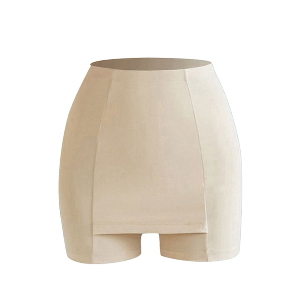 VISgogo Pantalones cortos de seguridad debajo de la falda para mujer, pantalones cortos de estilo simple con cintura elástica de doble capa de Color sólido, mallas de seguridad informales VISgogo moda