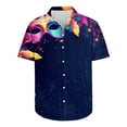 thumbnail image 5 of Aloohaidyvio Mens Mardi Gras Clothing Mens Button Down Shirt Abstract Short Sleeve Shirt Collar Printed Casual Tops 2025 Mardi Gras Shirts Clearance, 5 of 5