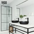 thumbnail image 4 of VIGO Modern Modus Black Matte Shell Glass 17 in. L x 17 in. W x 4 in. H Round Vessel Bathroom Sink, 4 of 8