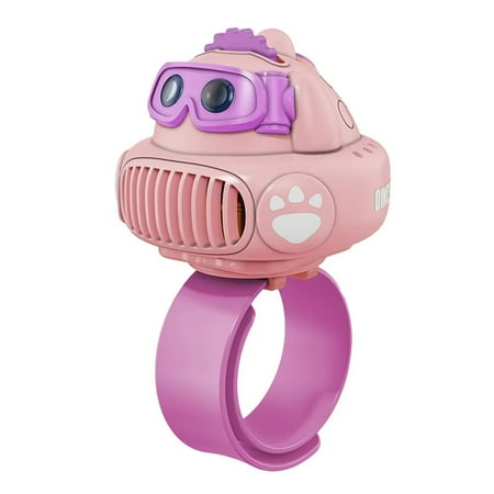 

IDOLCO Portable Cartoon Wrist Fan 3 Speeds USB Rechargeable Small Watchwrist Fan for Kids Children [Pink]