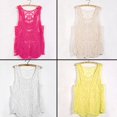 thumbnail image 4 of Women's Sleeveless Lace Tank Top Sexy Embroidery Hollow-out Floral Crochet Shirt, 4 of 6