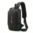 thumbnail image 6 of Men’s Anti-Theft Crossbody Sling Bag with Combination Lock – Secure Chest Pack with Zipper Compartments, Adjustable Strap, Lightweight Travel Backpack, 6 of 8