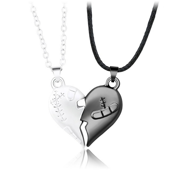 broken heart necklace for couples magnetic