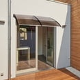 thumbnail image 3 of Cfowner 80"×40" Polycarbonate ABS Brown & Black Bracket Door/ Window Awnings for Patios, Outdoor Awning for Rain Snow Protection, Awnings for Windows (Aluminum Fixing Bars), 3 of 7