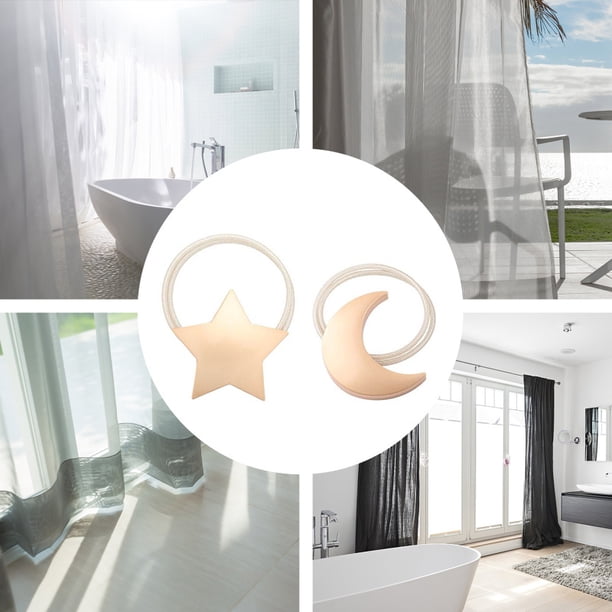 Alzapaños Para Cortinas Alzapaños de cortina magnéticos Modern Drape Star Moon Tie Backs Tie Band (Oro) Ndcxsfigh Libre de BPA