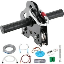 VEVOR Zipline Kit for Kids and Adult, 100 ft Zip Line Kits Up to 500 lb, Backyard Outdoor Quick Setup Zipline, Playground Entertainment with Stainless Steel Zipline, Spring Brake, Safety Harness,Seat