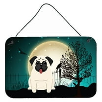 Carolines Treasures BB2194DS812 Halloween Scary Pug Cream Wall or Door Hanging Prints  8x12 multicolor