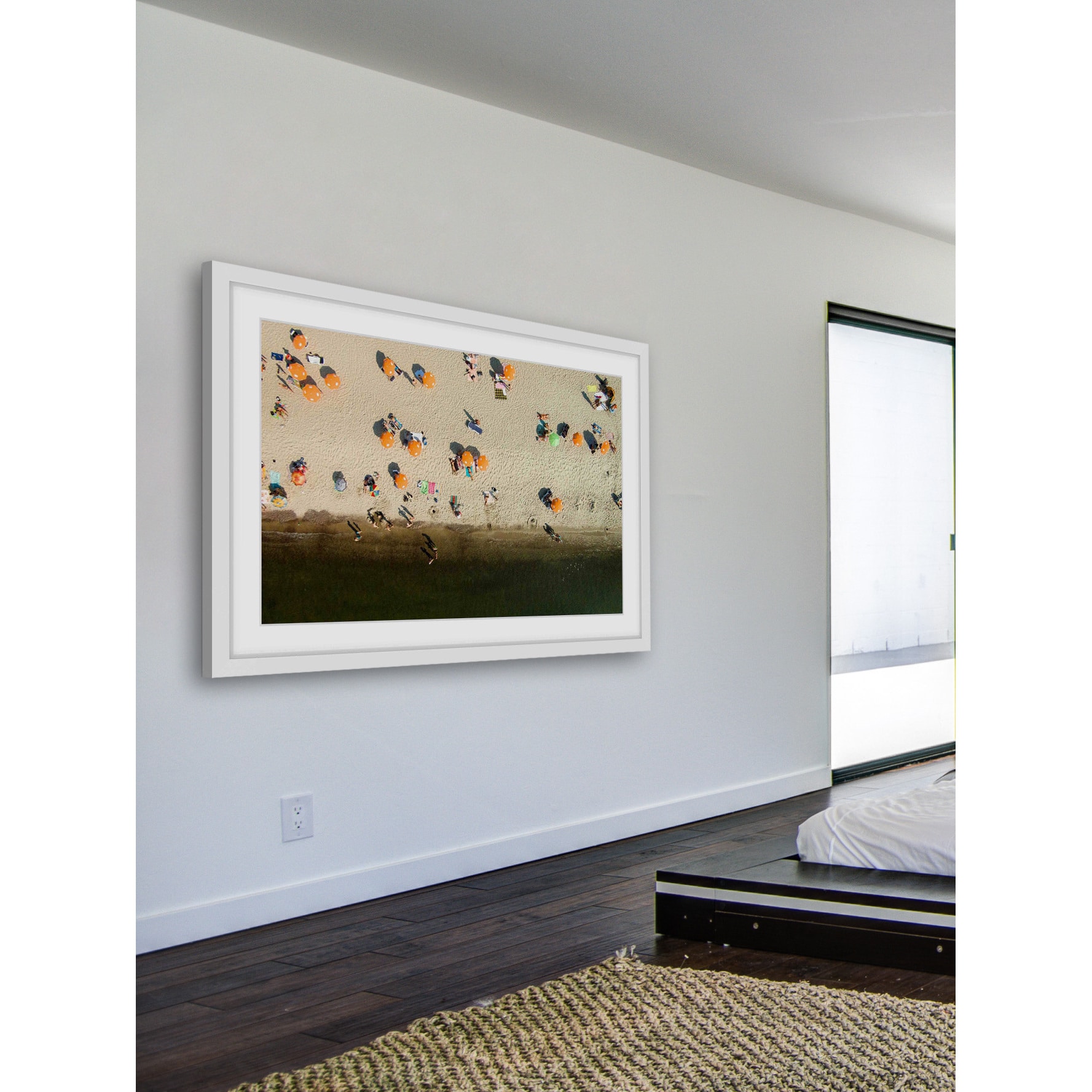 Marmont Hill "Orange Umbrellas" by Karolis Janulis Framed Painting Print