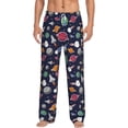 thumbnail image 2 of Goofa Rocket Satellite Printed Soft Pajama Pants for Men, Wide Leg Comfy Casual Lounge Yoga Pants-Small, 2 of 9