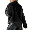 thumbnail image 6 of AUNVITO Women's Faux Fur Coat V-Neck Long Sleeve Button Detail Elegant and Stylish Outerwear, 6 of 9