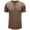 Brown, variant on DDAPJ pyju Mens Cotton Henley Shirts Short Sleeve Crewneck Button T-shirt Solid Color Collarless Casual Workout Tee Lightweight Summer Basic Tees Black L