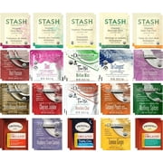 Organic Herbal Tea Bags Sampler - Twinings, Stash, Davidsons - 40 Ct, 20 Flavors