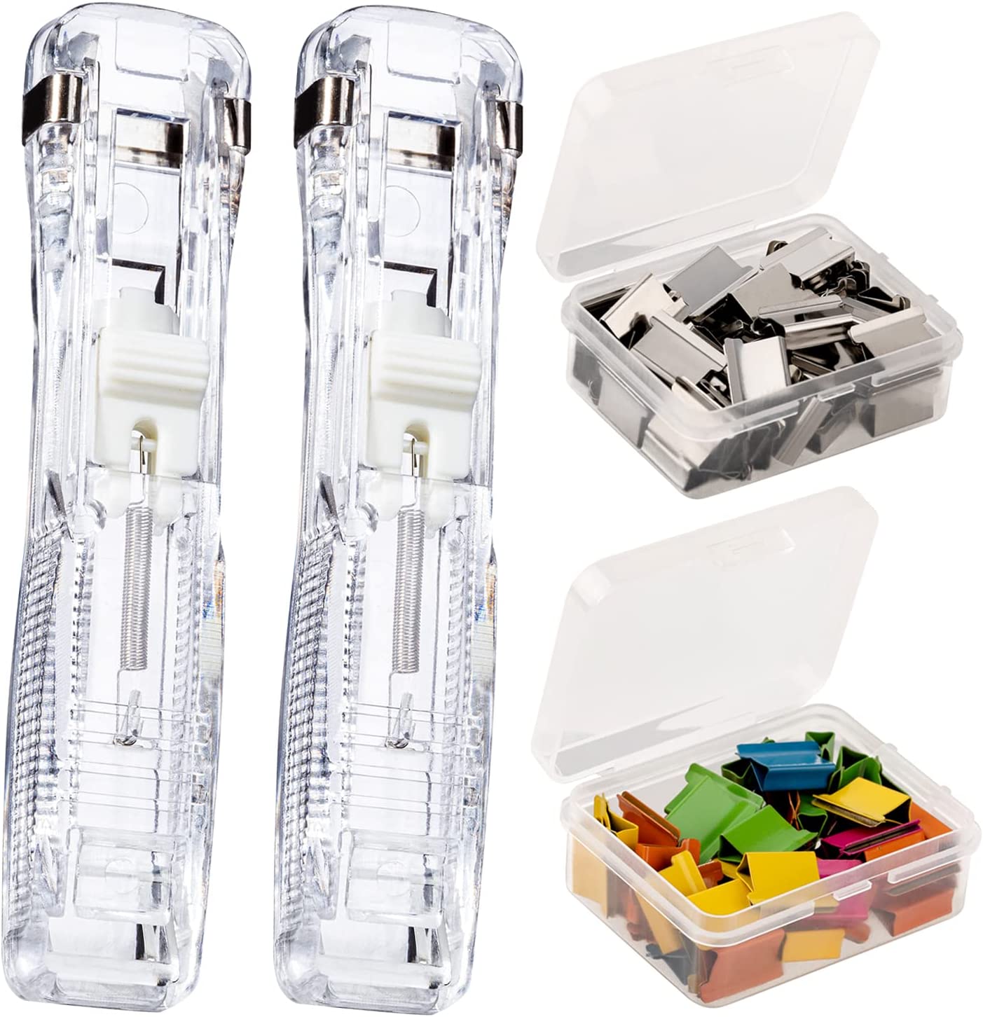 Reusable Portable Paper Clam Clip Dispenser Refill Clips, 40 Sheet