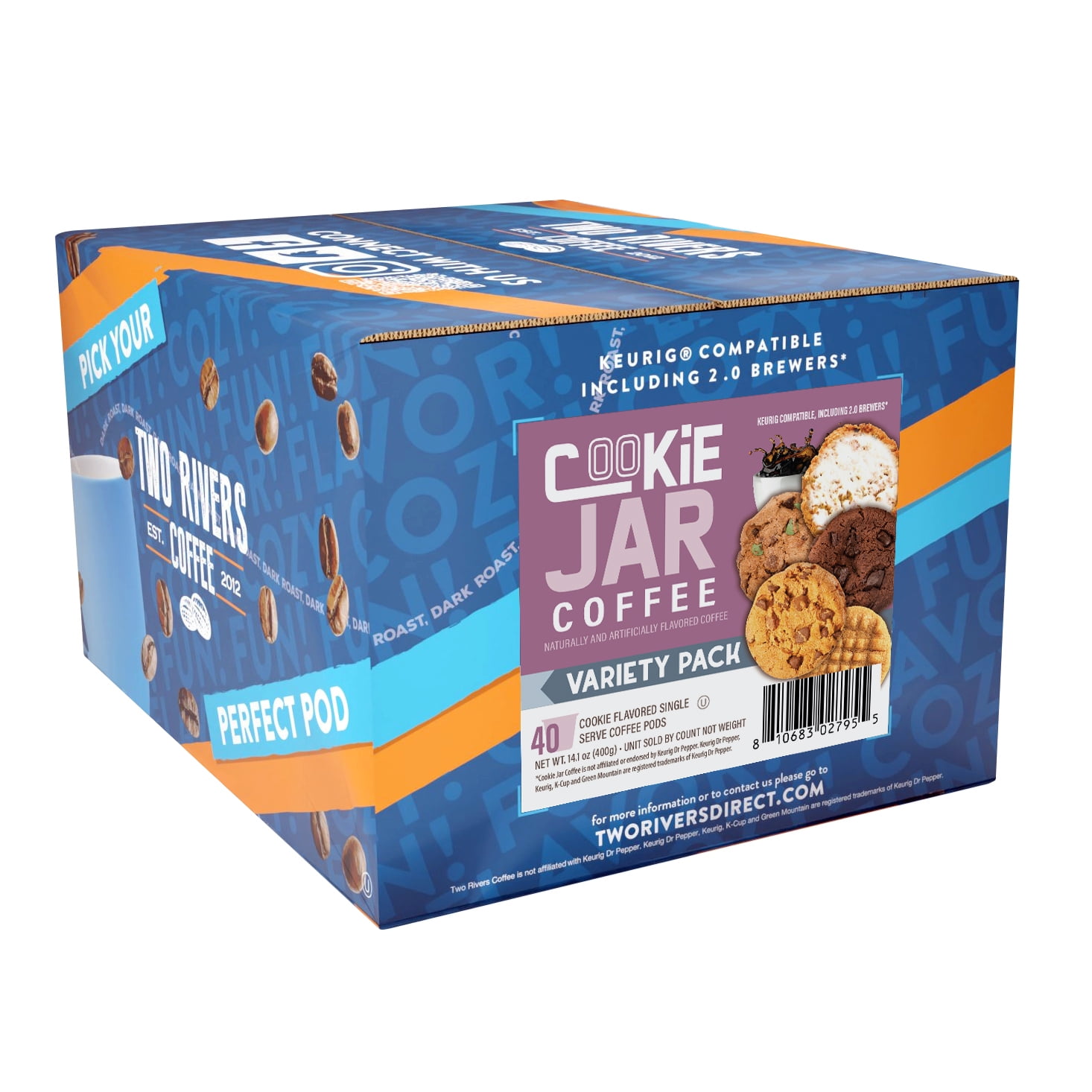 Cookie Jar Coffee Variety Pack Pods for Keurig K Cup Brewers, 40 Count