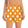 thumbnail image 2 of Rateoe Orange And White Polka Dot Printed 2 in 1 Women's Workout Shorts for Athletic Gym Running Shorts with Phone Pockets-Medium, 2 of 7