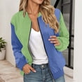 thumbnail image 2 of Unir Two-Tone Full Zip Athletic Jacket for Women, Stand Collar Long Sleeve, Casual Everyday Sporty Outerwear, 1 Piece, XS-6XL, Plus Size Friendly, 2 of 5