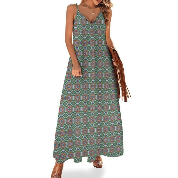 Nuevo vestido sin mangas con círculos fractales Falda de mujer Vestido largo de mujer
