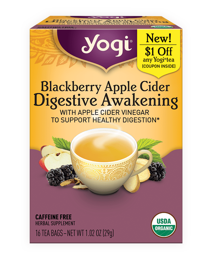 Yogi Blackberry Apple Cider Digestive Awakening Tea Bags, 16 count, 1.