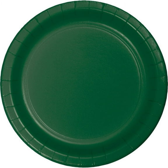 240 Count Bulk Pack Hunter Green Paper 6.75 inch Dessert Plates