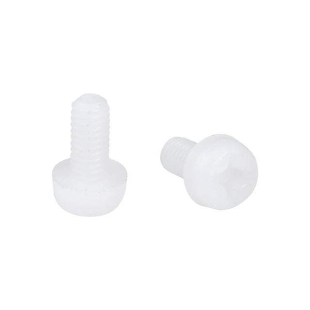 Unique Bargains M3x6mm Vis de Machine à Croix en Nylon Phillips Blanc 20 Pcs