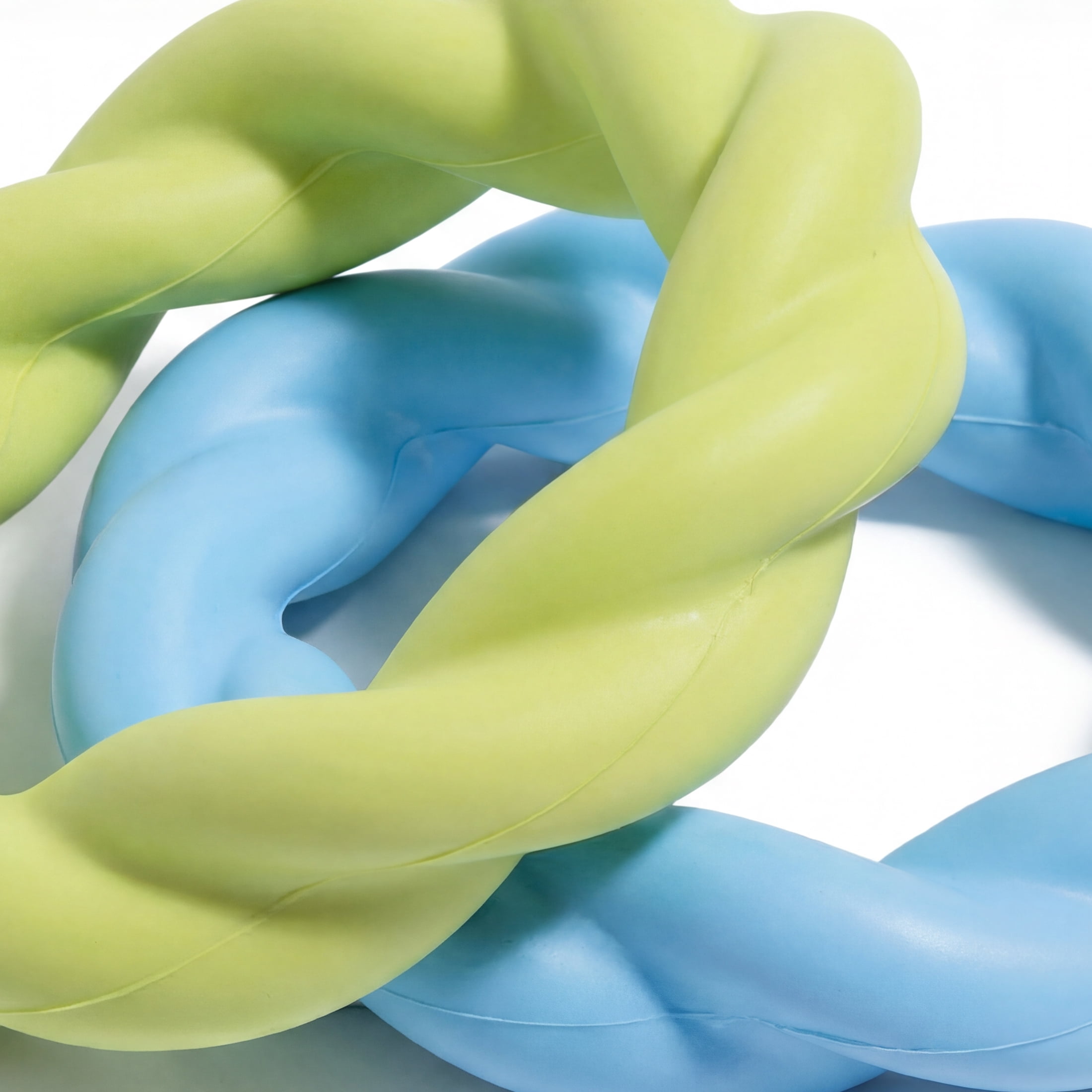 Oodles 2-Piece Durable Rubber Twisted Ring Dog Toy Variety pack, Blue and Yellow, One Size
