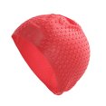 thumbnail image 6 of Unique Bargains 1 Pc Waterproof Ellipse Texture Swimming Cap Red, 6 of 6