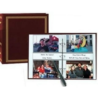 Pioneer Photo Albums Fabric Frame 200 Pockets 4x6 Photo Album, Deep Black 