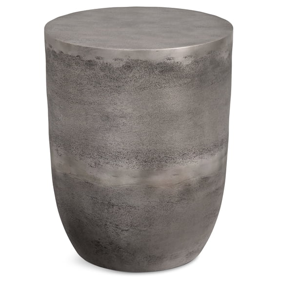 Simpli Home Morris Contemporary 17 inch Wide Metal Cast Aluminum Accent Table in Antique Silver , Fully Assembled