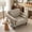 Faux Leather-Cream, variant on UIXE Corduroy Accent Chair Set of 2 Modern Upholstered Arm Chairs Comfy Reading Armchair with Pillow Armrest Tufted Living Room Single Sofa Lounge Seat, Yellow