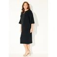 thumbnail image 3 of Catherines Women's Plus Size Bell-Sleeve Lace-Up Shift Dress, 3 of 4