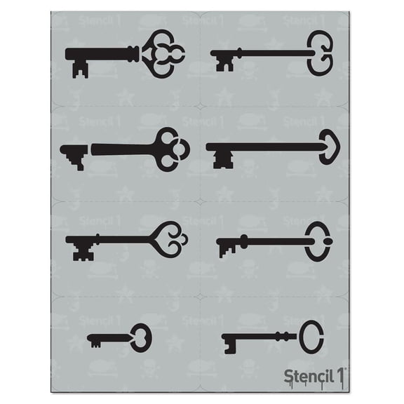 Skeleton Keys 8-Pack Stencil Set Art Craft