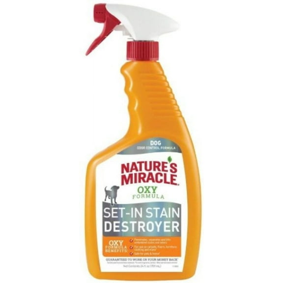Nature’s Miracle Oxy Formula Set-In Stain Destroyer for Dogs, Orange Scent, 24 oz