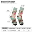 thumbnail image 6 of Uemuo Vintage Typewriter Floral Pattern Women's Crew Socks, Soft Durable Breathable Moisture-Wicking with Odor Control Cotton socks, 6 of 9