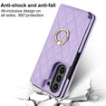 thumbnail image 5 of Allytechgroup for Samsung Galaxy Z Fold 7 Case with Card Slots, RFID Blocking Rugged PU Leather Metal Frame Cover, Shockproof Non-Slip Flip Wallet Protective Case for Samsung Galaxy Z Fold 7, Purple, 5 of 5
