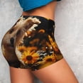 thumbnail image 4 of Rateoe Sunflower Cute Puppy Printed Power Workout Shorts for Women Tummy Control Squat Proof Ribbed Thick Seamless Scrunch Active Short-X-Large, 4 of 8