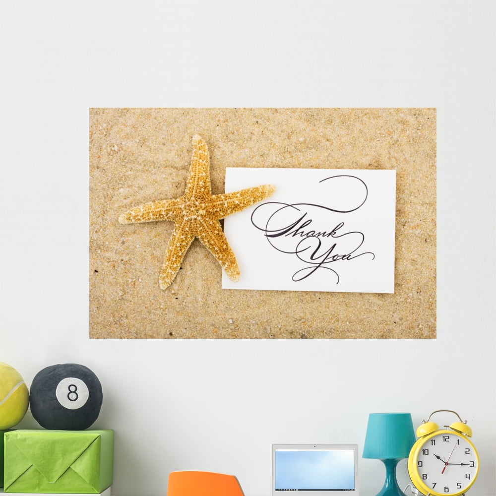 Thank You Card Wall Mural by Wallmonkeys Peel and Stick Graphic (48 in
