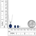 thumbnail image 2 of 925 Sterling Silver Blue Created Sapphire and Blue Tanzanite Pendant and Earrings Jewelry Set for Women (8.24 Cttw, Gemstone Birthstone, Oval 11X9MM and 8X6MM with 18 inch Silver Chain), 2 of 3