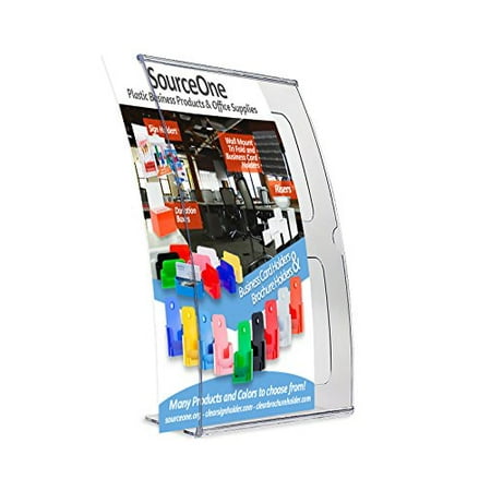 Acrylic Photo Holders - Source One 6 Pack Deluxe 4 x 6 Curved Sign Holder , Picture Frame Clear Acrylic Photo Frame