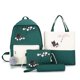 thumbnail image 1 of Set 4 Pzas Bolso Mano Hombro Mochila Escuela Mujer Bolsa Cosmético Dibujo Cato, 1 of 4