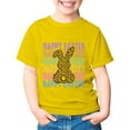 thumbnail image 4 of MIXUE Toddler Girls Tops & T-Shirts Kids Summer Easter Bunny Round Neck Petal Sleeve Casual Solid Color Pullover T Shirts Daily-Wear,Yellow,3-4 Years, 4 of 4