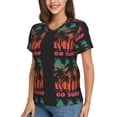 thumbnail image 2 of Fuzoiu Go Surfer Print Women's Classic V-Neck T-Shirt, Short Sleeve V Neck Tees for Casual Everyday Wear,Casual Fit Tee,Summer Fashion Tops-Small, 2 of 5