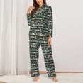 thumbnail image 2 of Vsdgher UAE Travel1 1 Pajamas Set Long Sleeve Sleepwear Womens Button Down Nightwear Pj Sets-Large, 2 of 7