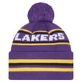 thumbnail image 2 of Men's New Era Purple Los Angeles Lakers Classic Cuffed Knit Hat with Pom, 2 of 2