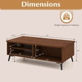 thumbnail image 3 of Costway 2-Tier Rectangular Center Table with Storage Shelves & Compartments for Living Room Brown, 3 of 10