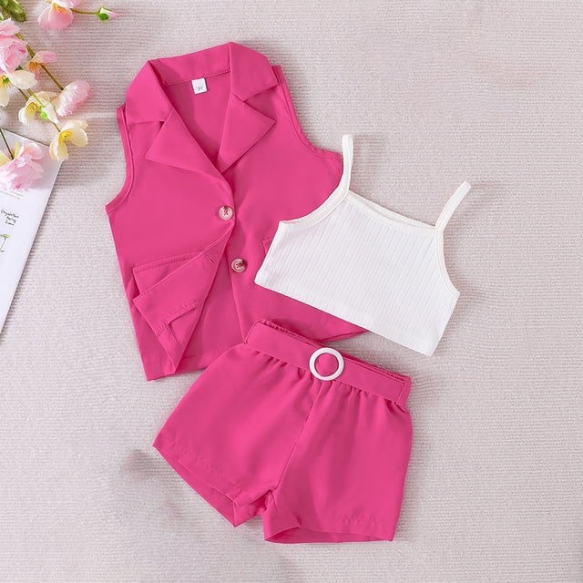 COM1950s Girls Shorts Size 6, 4-7 Yearssummer Girls Jacket + Top + Shorts Three-Piece Set, Girls Shorts Size 7, Girls Jackets 7/8, Girls Jackets Size 6-7