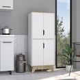thumbnail image 6 of DeeHome Double Kitchen Pantry Wallas, Double Door, Four Legs, Four Shelves, Light Oak / White Finish, 6 of 9