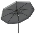 thumbnail image 1 of Outsunny Parasol de Patio 10 Pi avec Inclinaison, Manivelle, Parasol d'Extérieur, Gris Foncé, 1 of 10