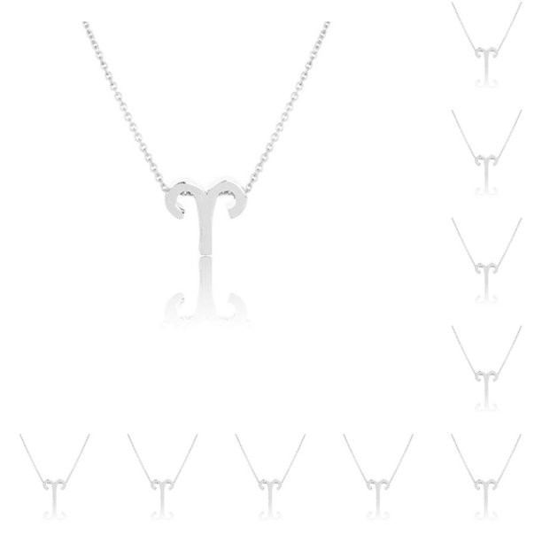 Collar de Amistad Jumpingount Ins Doce Signo del zodiaco Aries Plata 10piezas