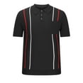 thumbnail image 4 of Odbmxy Collared Mens Short Sleeve Polo Shirt Clothes for Men Shirts Casual Vintage Pocket Modern Fit Plain Shirts,Black L, 4 of 7